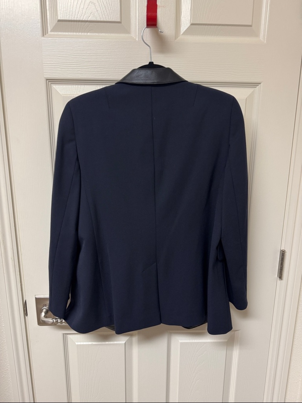 Akris Navy Blazer with Black Leather Lapel - Picture 10 of 10